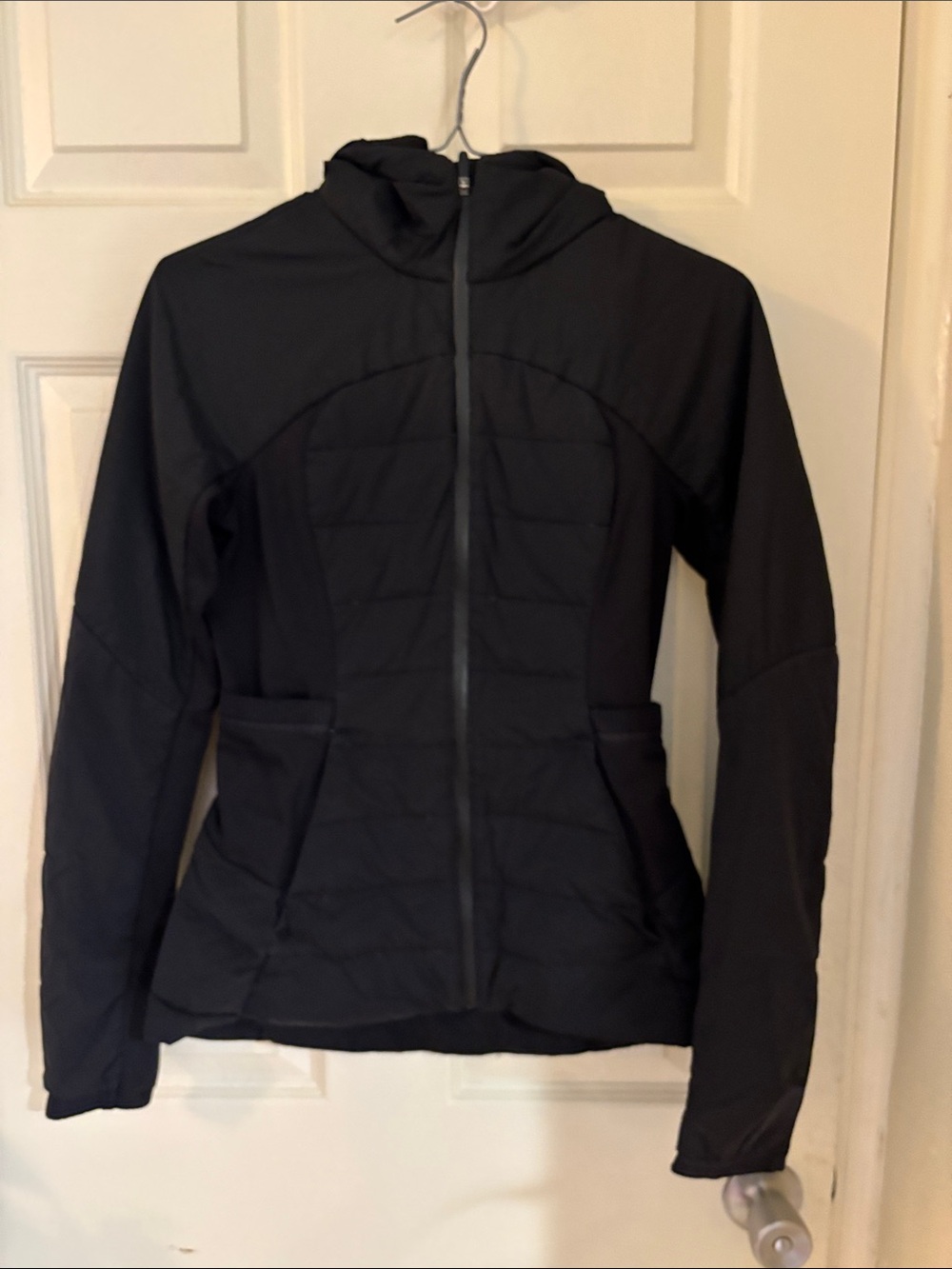 Lululemom Black Women's Hooded Quilted Jacket - Brand Unspecified